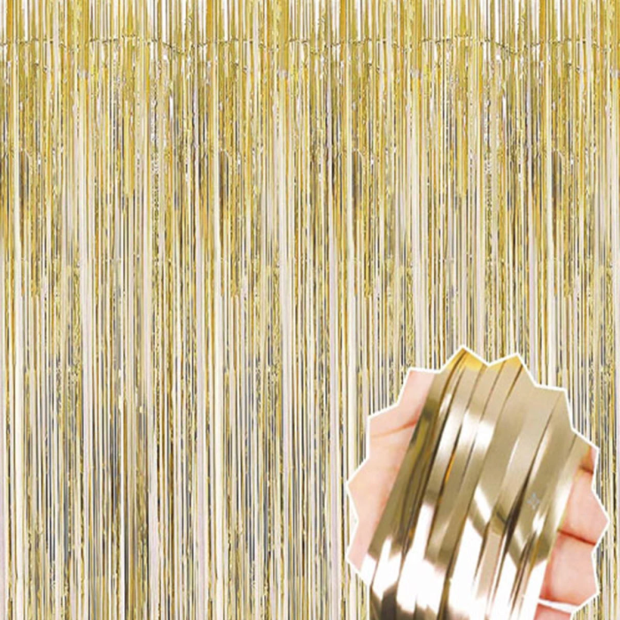 Mat Altın Püsküllü Kapı Perdesi - Parti, Bekarlığa Veda, Doğum Günü 1x2 M