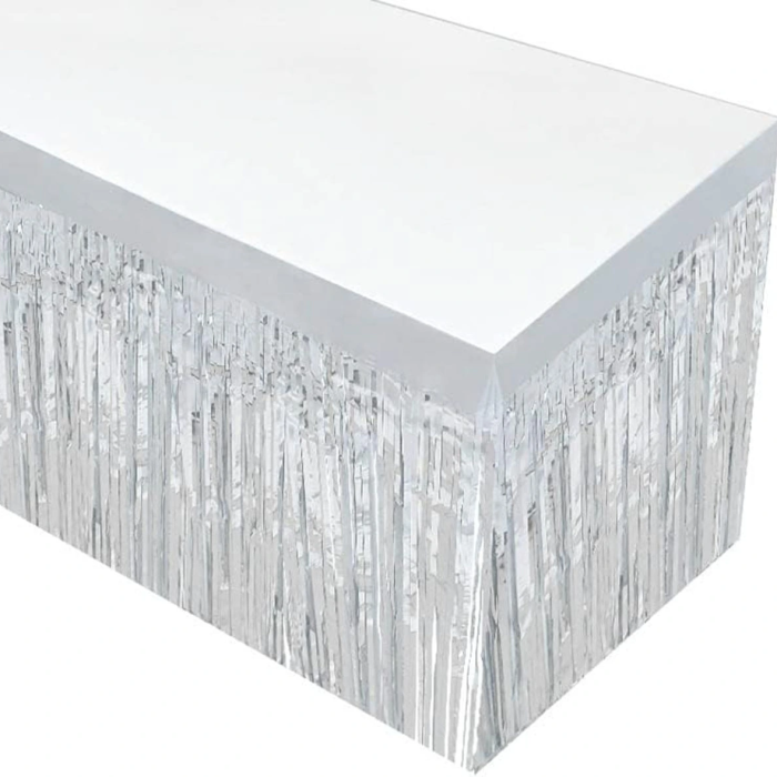 Gümüş Metalize Masa Eteği 275x75 Cm – Kendinden Yapışkanlı