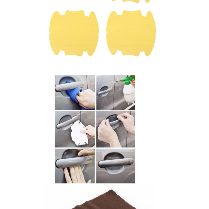 5li Set Araba Kapı Kolu Koruyucu Çizilme Önleyici Şeffaf Sticker Film Koruma Seti