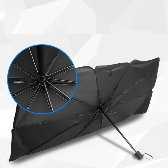 Katlanabilir Araç Ön Camı Güneş Koruyucu Gölge Şemsiye Araba Şemsiyesi (130x75 Cm)