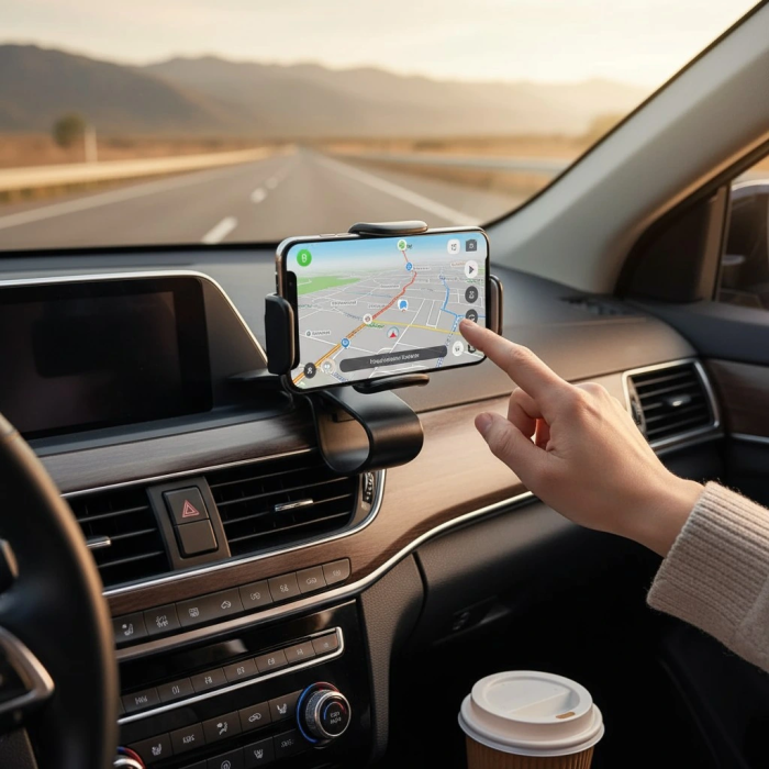 Telefon Tutucu Araç İçi Telefon Tutucu Klipsli 360c Dönüş