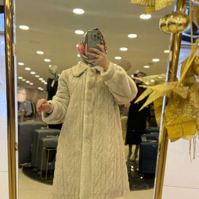 YENİ TIĞ TRİKO KADIN SAÇ ÖRGÜLÜ KÜRK KABAN KBN.21772.1