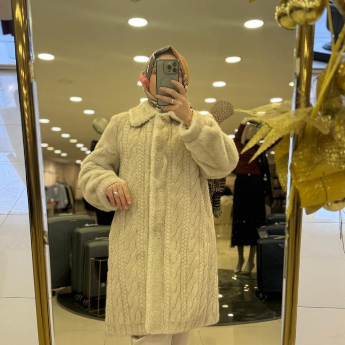 YENİ TIĞ TRİKO KADIN SAÇ ÖRGÜLÜ KÜRK KABAN KBN.21772.1