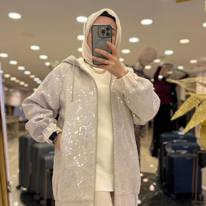 YENİ M312 KADIN PAYETLİ CEKET 25W7453