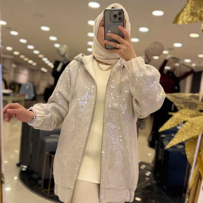 YENİ M312 KADIN PAYETLİ CEKET 25W7453