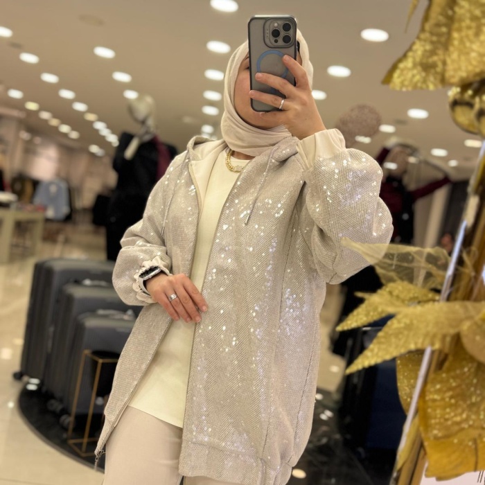 YENİ M312 KADIN PAYETLİ CEKET 25W7453