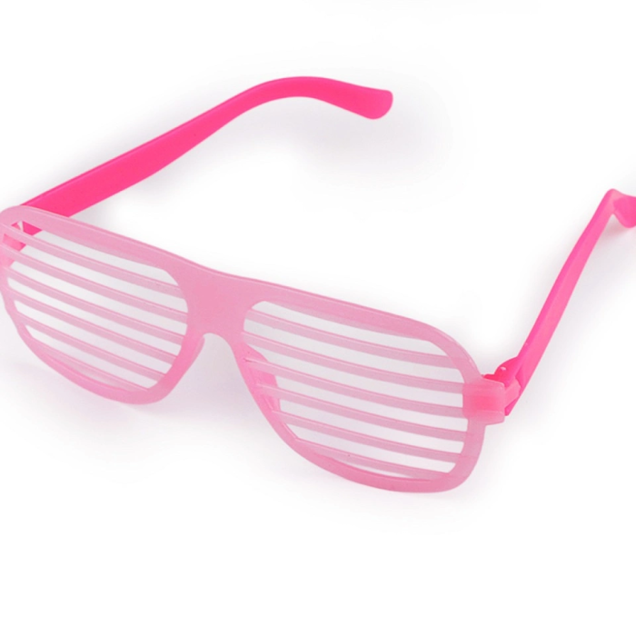 Retro Neon Fosforlu Panjur Gözlük 12 Adet – 80’ler 90’lar Parti Stili