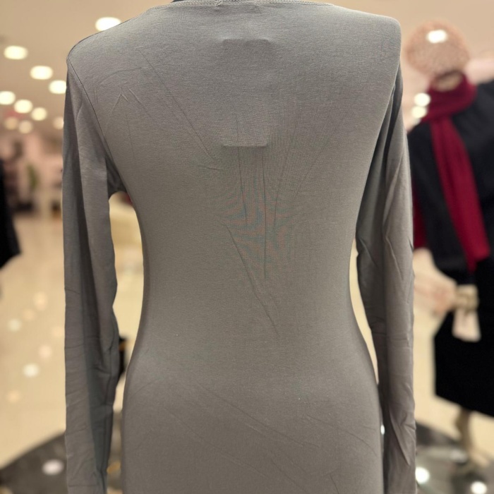 ENSAR GİYİM KADIN UZUN KOLLU SIFIR YAKA PENYE BODY