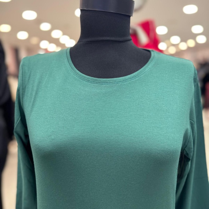 ENSAR GİYİM KADIN UZUN KOLLU SIFIR YAKA PENYE BODY