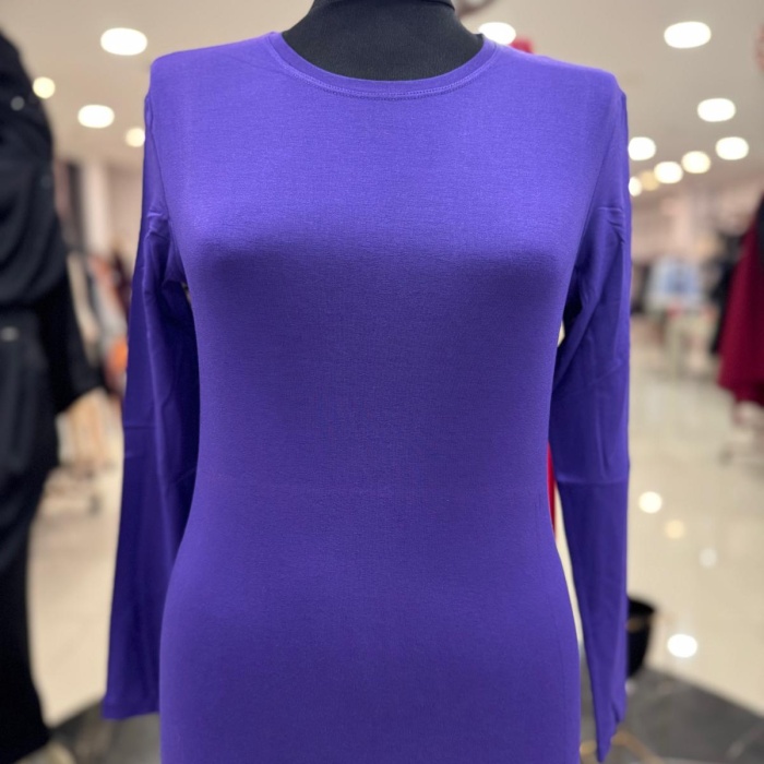 ENSAR GİYİM KADIN UZUN KOLLU SIFIR YAKA PENYE BODY