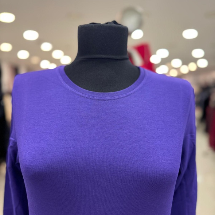 ENSAR GİYİM KADIN UZUN KOLLU SIFIR YAKA PENYE BODY