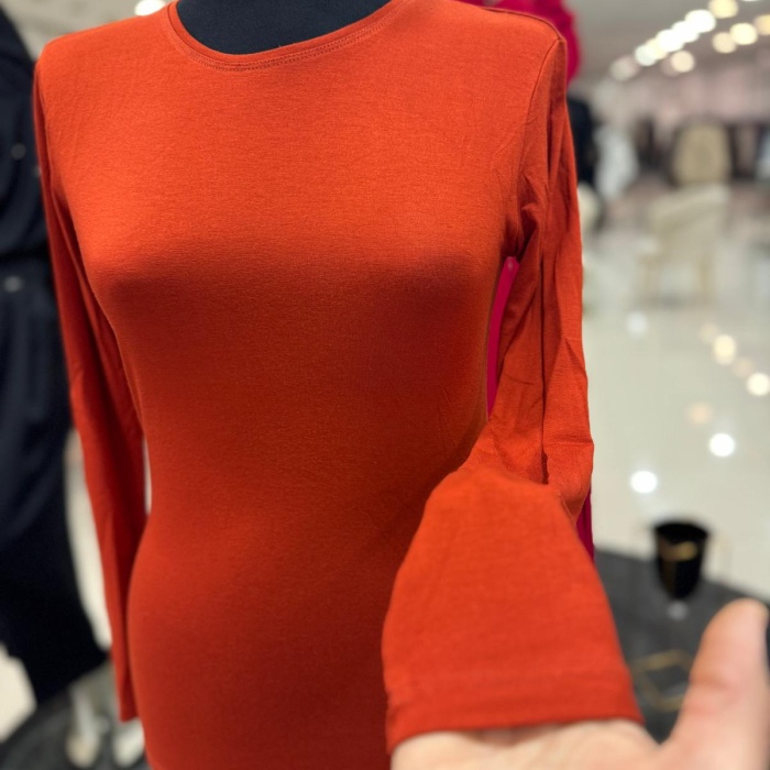 ENSAR GİYİM KADIN UZUN KOLLU SIFIR YAKA PENYE BODY