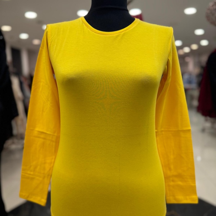 ENSAR GİYİM KADIN UZUN KOLLU SIFIR YAKA PENYE BODY