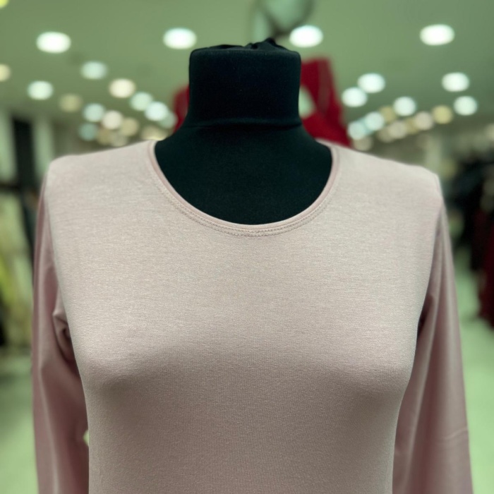 ENSAR GİYİM KADIN UZUN KOLLU SIFIR YAKA PENYE BODY