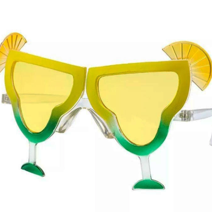 Margarita Bardak Şeklinde Parti Gözlüğü Sarı 16x8 Cm