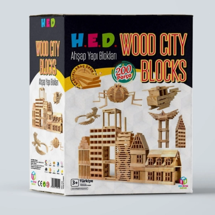 Wood City Blocks Ahşap Şehir Blokları (kayın Ağacı)