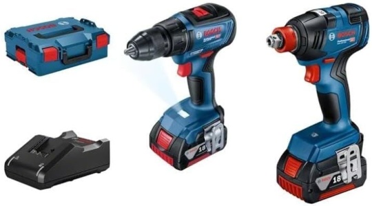 Bosch GDX 18V-200 Somun Sıkma Makinesi + GSR 18V-50 Vidalama Makinesi + 2x4 Ah Akü + GBA 18V-40 Şarj Cihazı + L-Boxx Takım Çantası