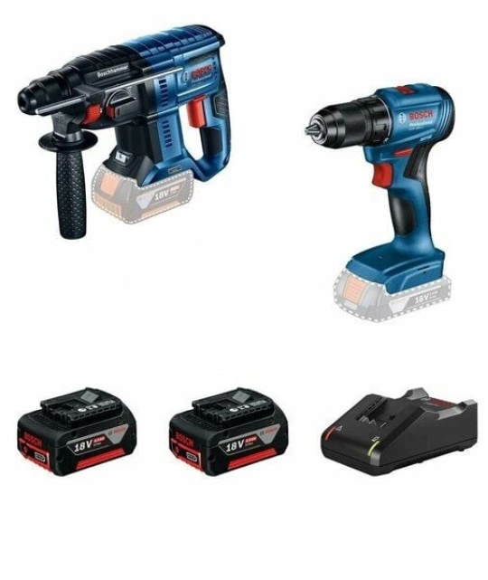 Bosch GBH 180-Lı Akülü Kırıcı Delici+ GSR 185-Lı Akülü Vidalama İkili Set Karton Kutu