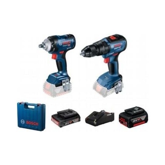 Bosch GDS 18V-400 + GSB 18V-50 Darbeli Somun Sıkma + Vidalama 18V 2 Ah ve 5Ah - 06019K0003