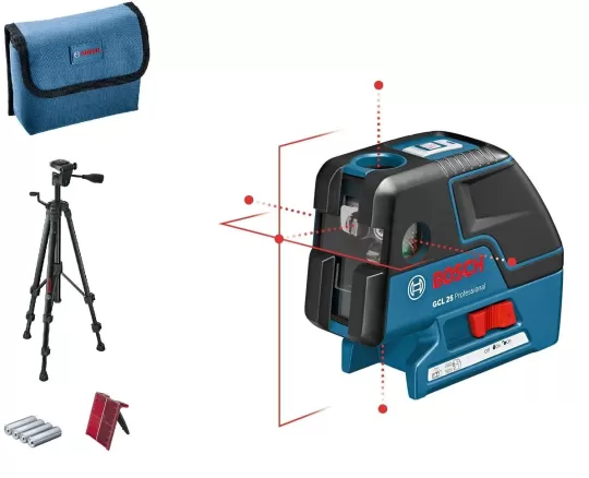 Bosch GCL 25+BT 150 Tripod Nokta ve Çizgi Lazeri 0601066B01