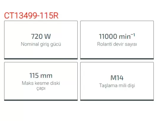 Crown Avuç Taşlama 720W 115Mm Ct13499-115R