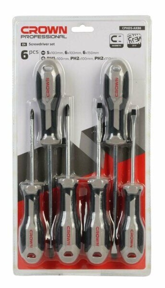 Crown Profesyonel 6 Parça Tornavida Takımı Cphds-Axb6