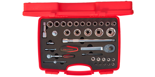 İzeltaş 1/4-1/2 Kombine Altı Köşe Lokma Anahtar Takımı 35 parça