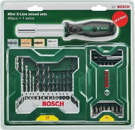 Bosch  X-Line 15 Parça Delme & 25 Parça Vidalama Ucu Seti + Tornavida