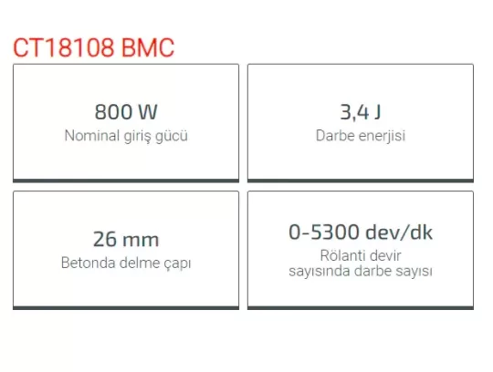 Crown Kırıcı-Delici Sds Plus 800W Ct18108 Bmc