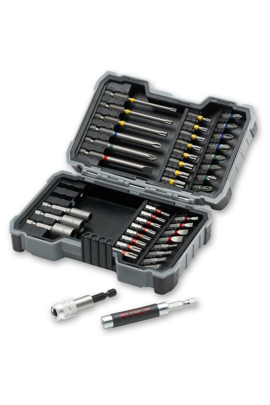 Bosch Professional GSB 185-Li 2.0 Ah Tek Akülü Kömürsüz Motor Darbeli Matkap + 23 Parça Aksesuar Set - 06019K3102 + Bosch Professional 43 Parça Vidalama Ucu Seti -2607017164