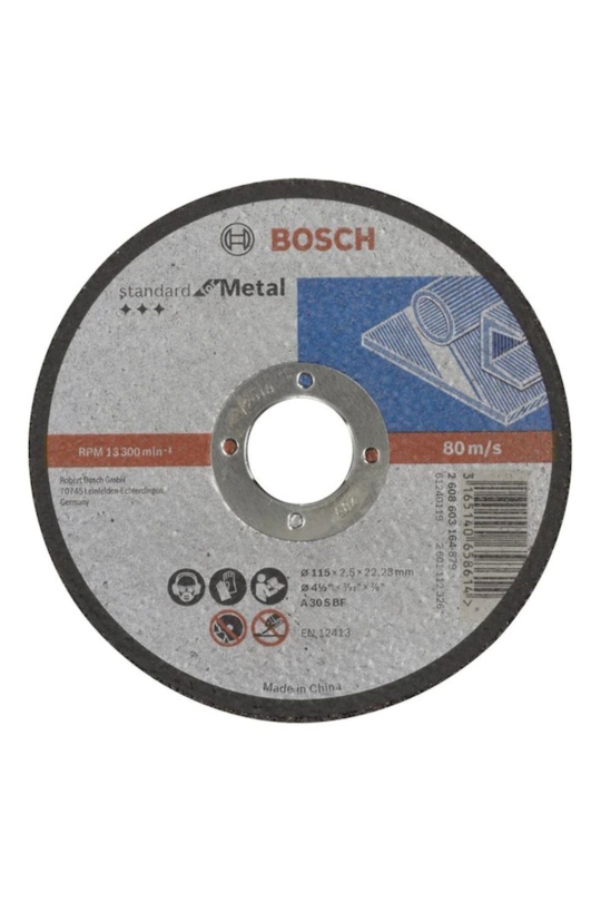 Bosch Professional GWS 7-115 mm Avuç Taşlama Makinesi + Bosch standart for 115*2,5 mm düz metal kesici 2 adet