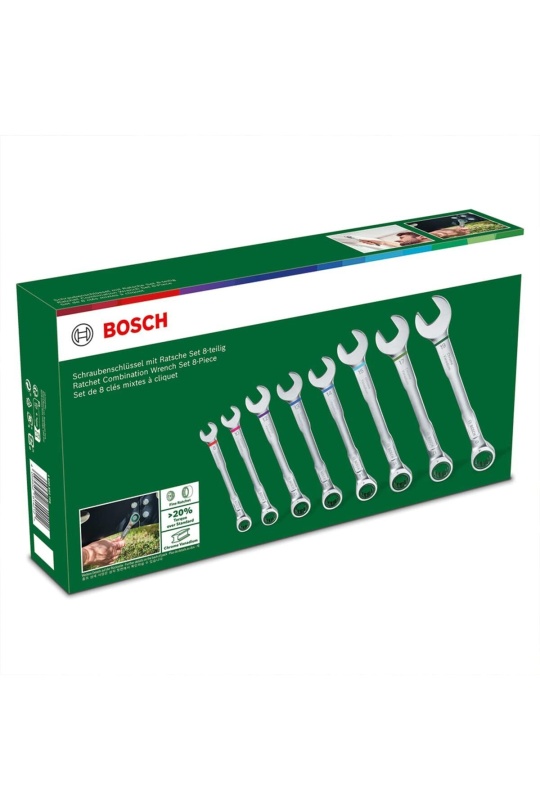 Bosch Cırcır Kombine Anahtar Seti 8 Parça - 1600A027PS