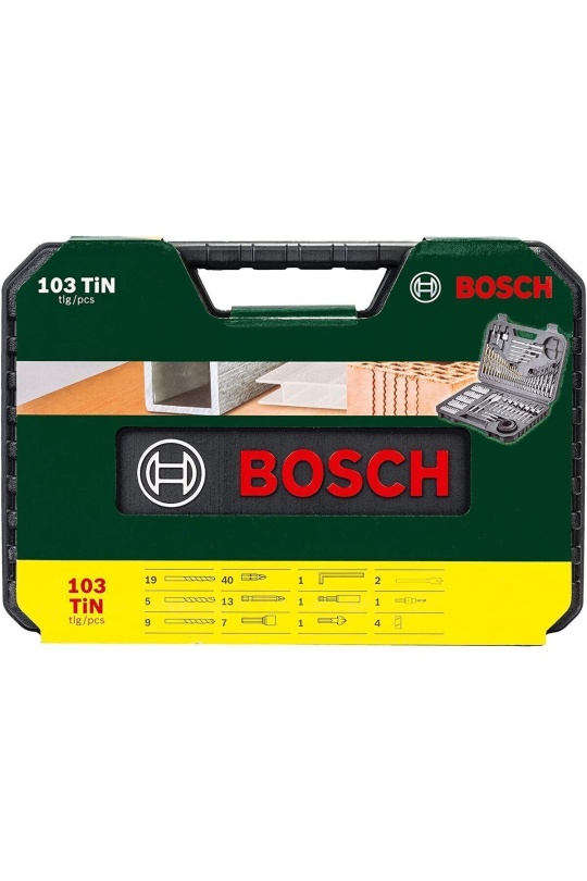 Bosch Professional GSB 185-LI 2 x 2.0Ah Çift Akülü Darbeli Matkap - 06019K3100 + Bosch V-Line Matkap & Vidalama Karışık Aksesuar Seti 103 Parça - 2607017367