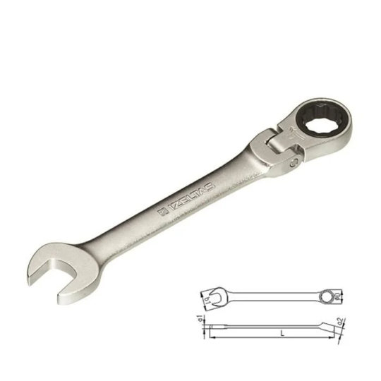 İzeltaş Mafsallı Cırcır Kombine Anahtar 19 mm