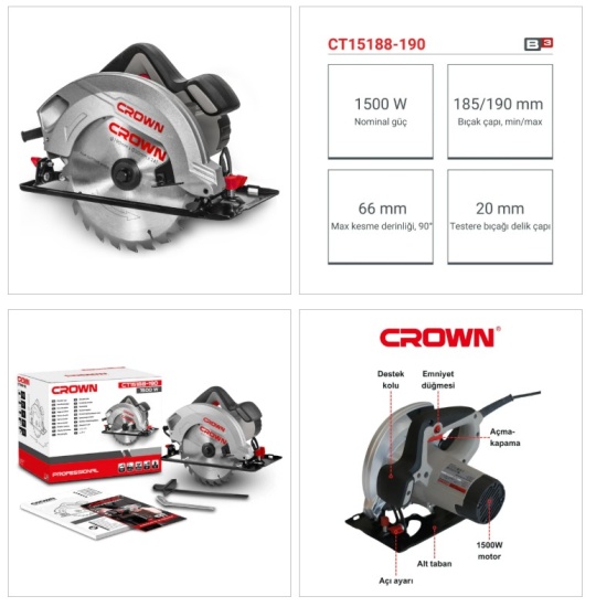 Crown Sunta Kesme 1500W 190Mm Ct15188-190