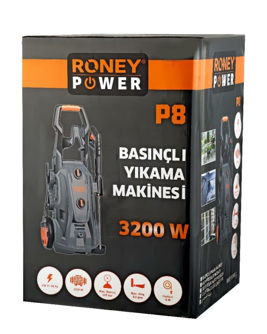 Roney Power P8 225 Bar Basınçlı Yıkama Makinesi 3200 W