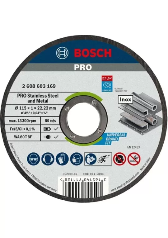 Bosch 115x1 mm Rapido Çoklu Malzeme Kesme Taşı 2608602384 ( 25 adet )
