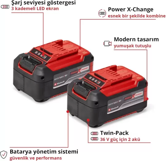 Einhell 2x18V 5,2 Ah Power-X-Change Twinpack Akü - 4511526
