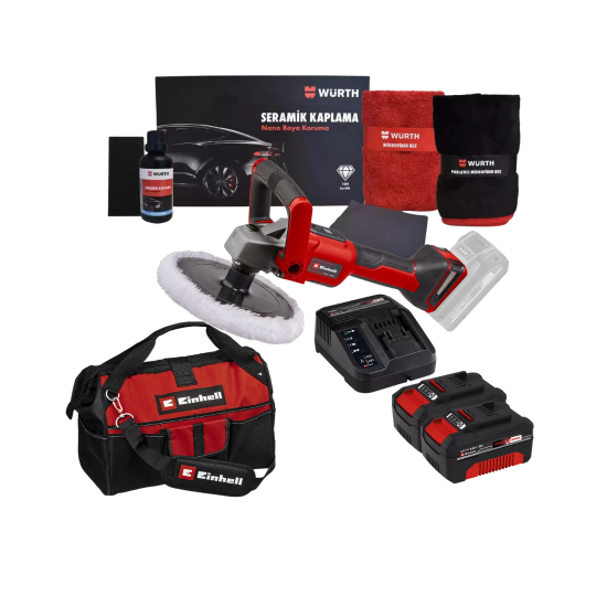 Einhell Akülü Polisaj & Würth Seramik Kaplama Oto Bakım Seti