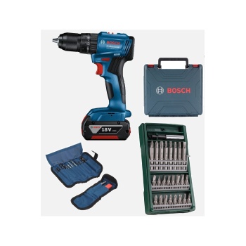 Bosch Professional GSB 185-Li 2.0 Ah Tek Akülü Kömürsüz Motor Darbeli Matkap + Bosch X-Line Mini 25 Parça Vidalama Seti