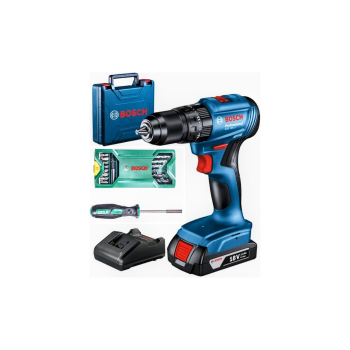 Bosch Professional Gsb 185-Li 2.0 Ah Tek Akülü Kömürsüz Motor Darbeli Matkap +  Bosch X-Line 15+1 Parça Mini Aksesuar Seti - 2607017654