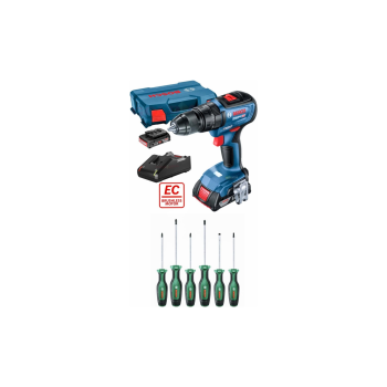 Bosch Gsb 18 V 50 Darbeli Çift Batarya Şarjlı Matkap Vidalama Ve Bosch 6 Lı Tornavida Seti Hediye