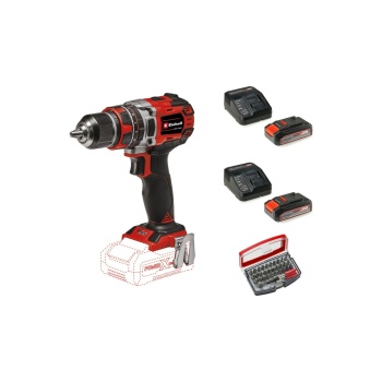 Einhell TP-CD 18/50 Li-i BL Solo Akülü Darbeli Matkap Seti + 2 x 2.5 Ah Starter Kit + Kwb 32 Parça Bits Uç