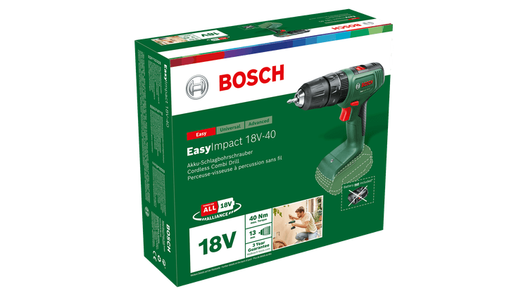 Bosch EasyDrill 18V-40 2.0Ah Çift Akülü Matkap - 06039D8005