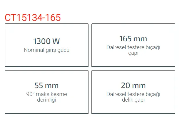 Crown Daire Testere 1300W 165Mm Ct15134-165