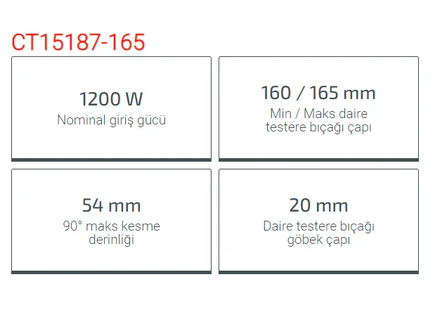 Crown Sunta Kesme 1200W 165Mm Ct15187-165