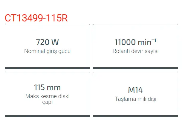Crown Avuç Taşlama 720W 115Mm Ct13499-115R