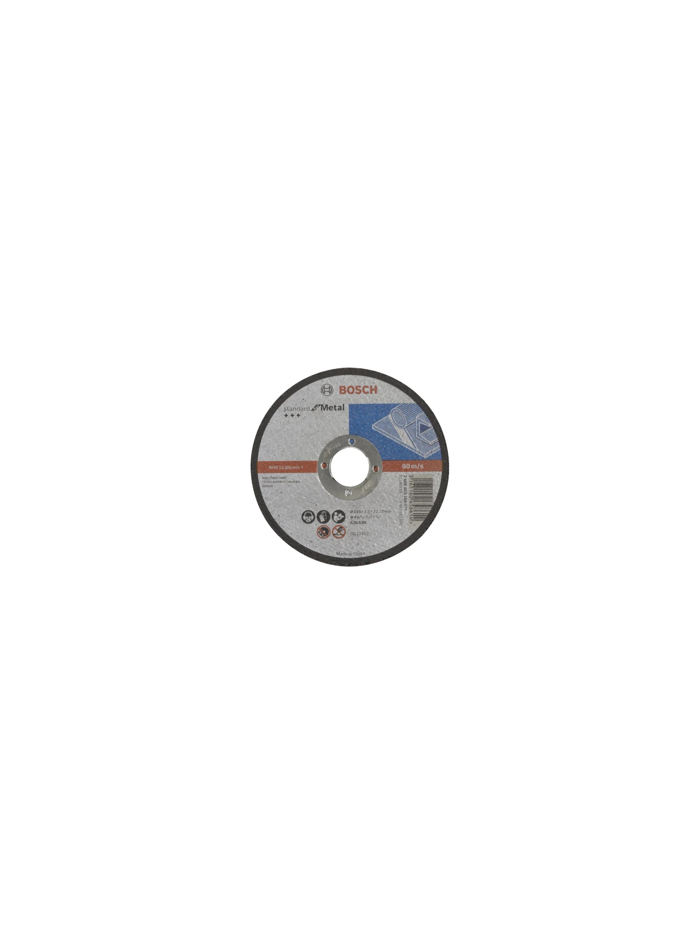 Bosch Professional GWS 750-115 mm Avuç Taşlama Makinesi - 0601394000 + Bosch standart for 115*2,5 mm düz metal kesici 1 adet