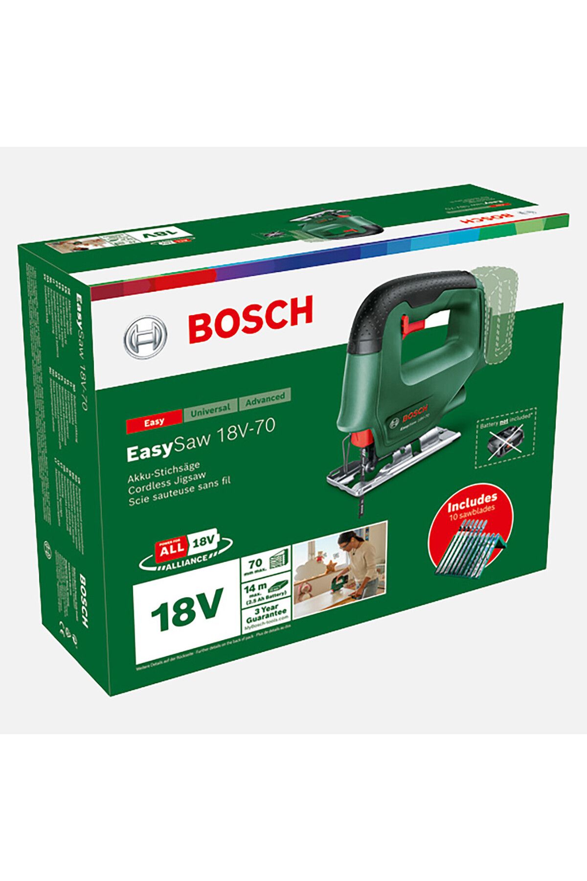 Bosch Easysaw 18V-70 Akülü Dekupaj Testeresi Solo