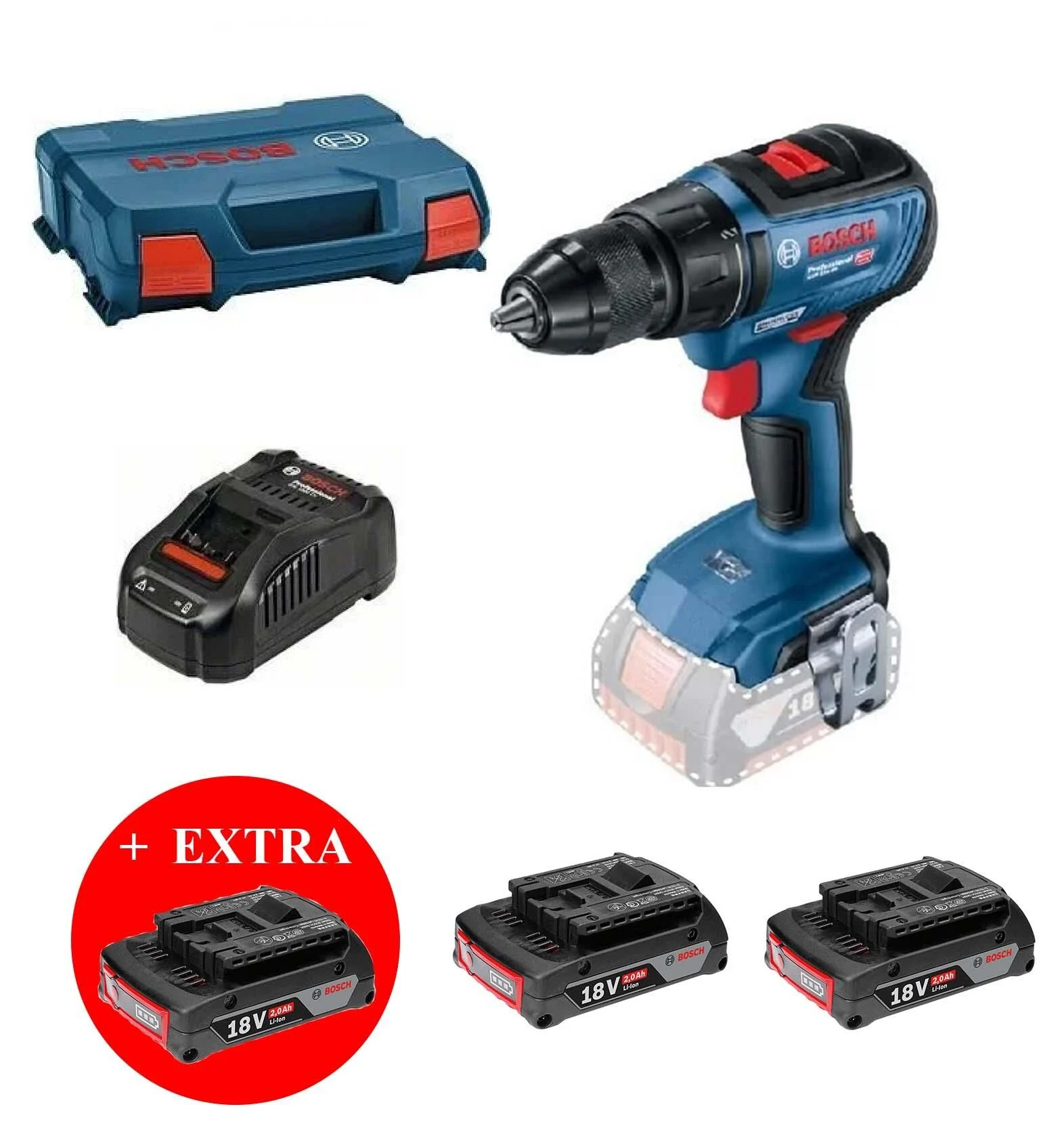 Bosch Professional GSR 18V-50 3x2 Ah Akülü Vidalama 06019H5005